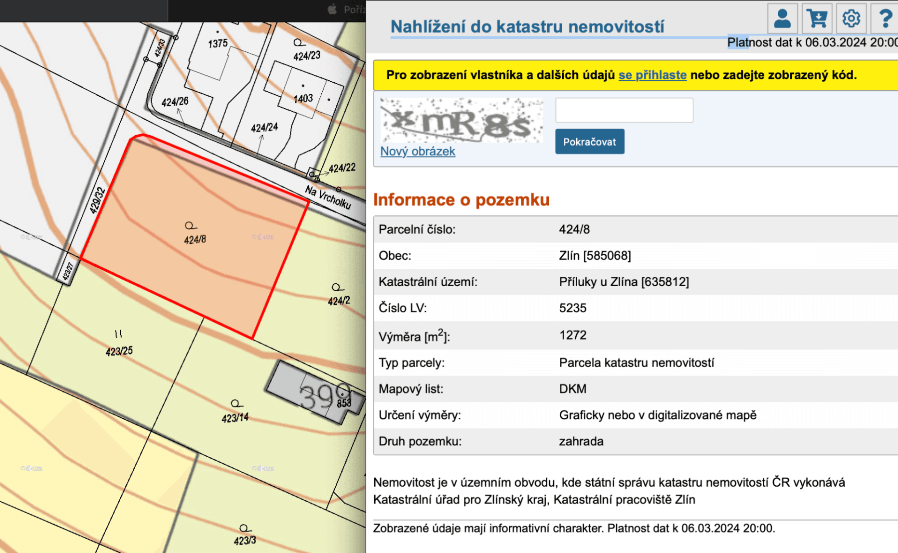 Predaj pozemku 1.272 m², Dřevnická, Zlín, Zlínský kraj Predaj pozemku 1.272 m², Dřevnická, Zlín, Zlínský kraj