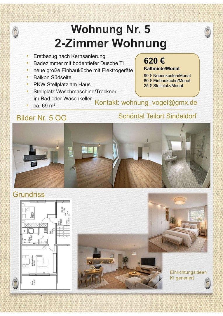 Prenájom bytu 2-izbový 69 m², Schöntal, Bádensko-Wurttembersko Prenájom bytu 2-izbový 69 m², Schöntal, Bádensko-Wurttembersko