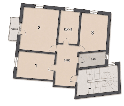 Prenájom bytu 3-izbový 56 m², Augsburg, Bavorsko Prenájom bytu 3-izbový 56 m², Augsburg, Bavorsko