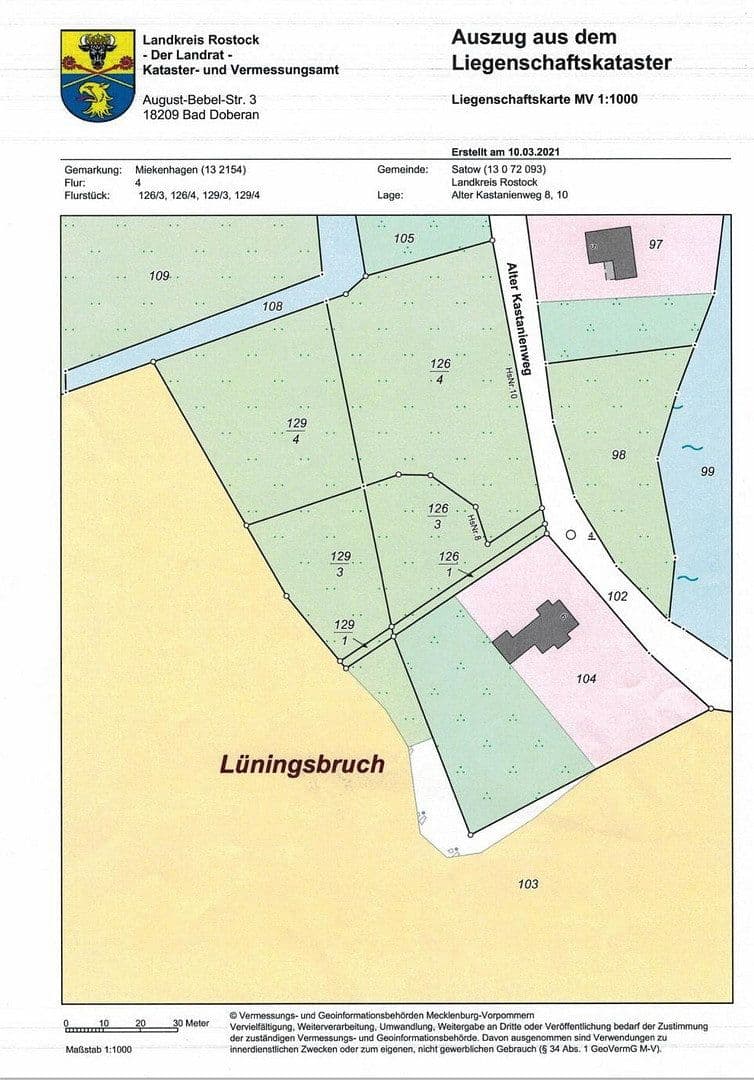 Predaj pozemku 2.000 m², Alter Kastanienweg 8, Satow, Meklenbursko-Predpomoransko Predaj pozemku 2.000 m², Alter Kastanienweg 8, Satow, Meklenbursko-Predpomoransko