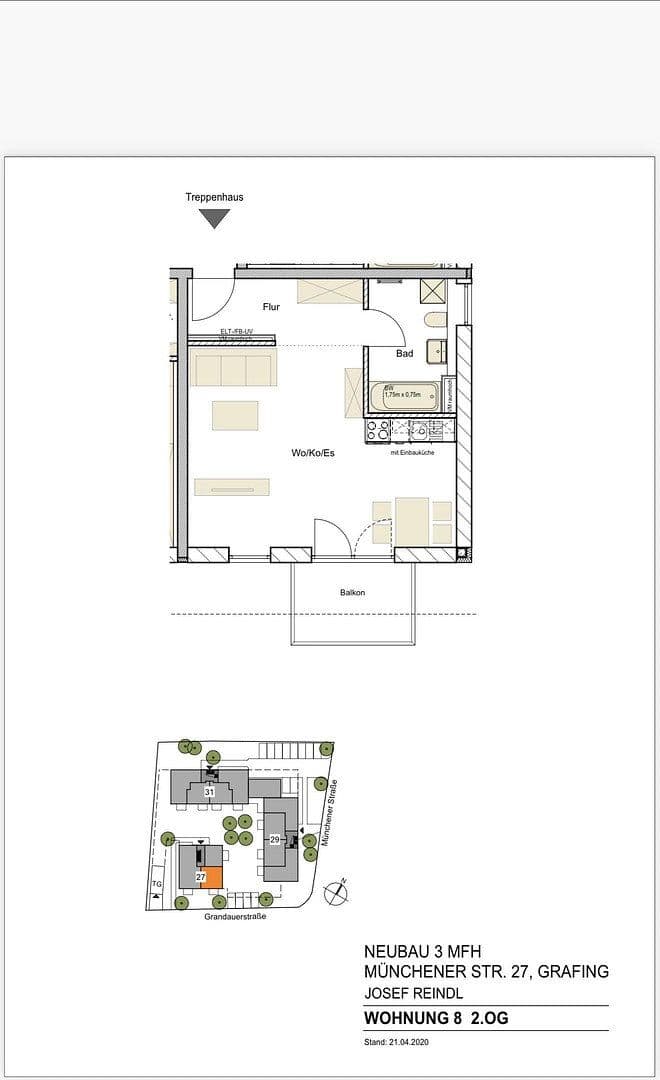 Prenájom bytu 1-izbový 45 m², Münchener Straße 27, Grafing, Bavorsko Prenájom bytu 1-izbový 45 m², Münchener Straße 27, Grafing, Bavorsko