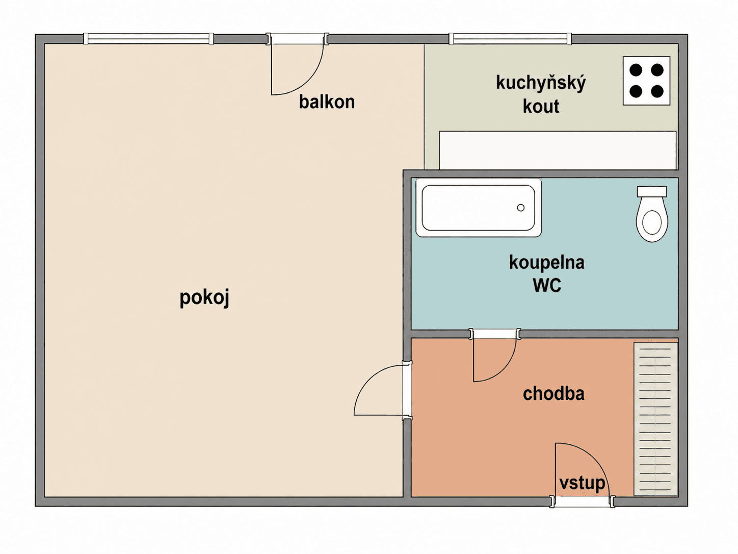 Prenájom bytu 1-izbový 27 m², Bílkova, Náchod, Královéhradecký kraj Prenájom bytu 1-izbový 27 m², Bílkova, Náchod, Královéhradecký kraj