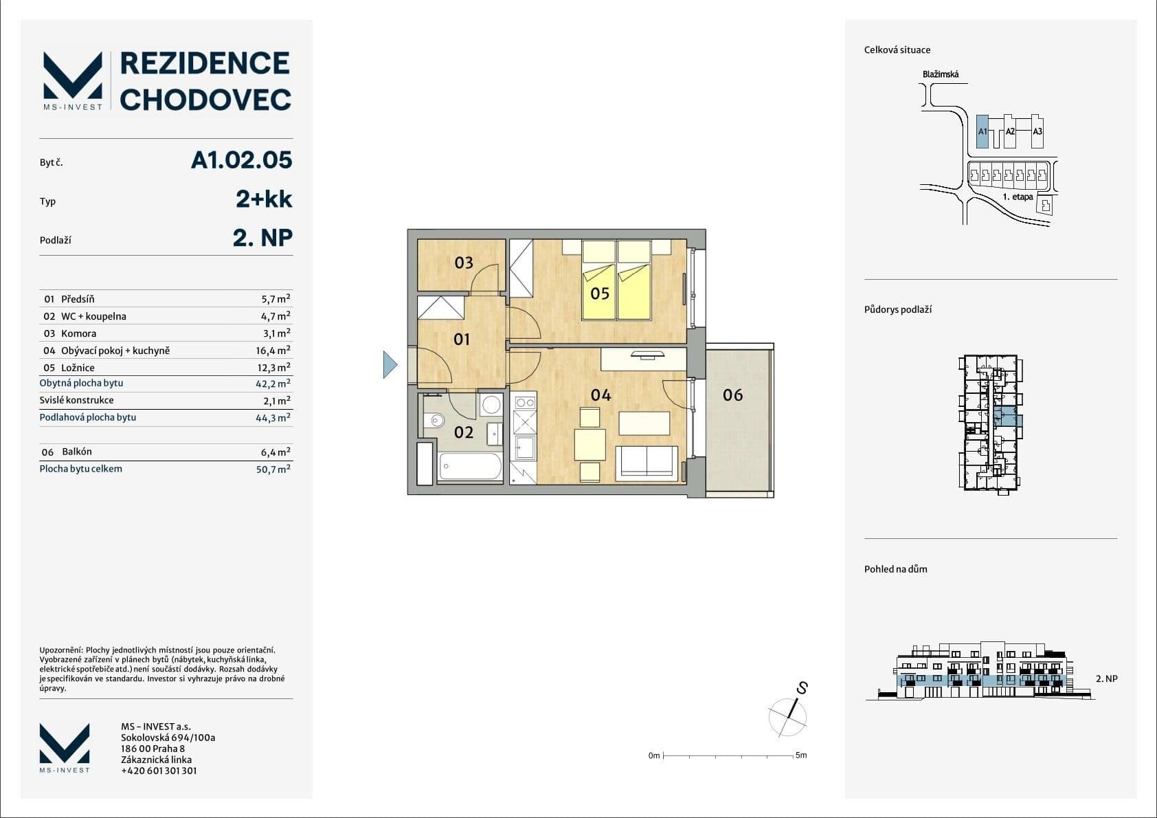 Prenájom bytu 2-izbový 50 m², Blažimská, Praha, Praha Prenájom bytu 2-izbový 50 m², Blažimská, Praha, Praha