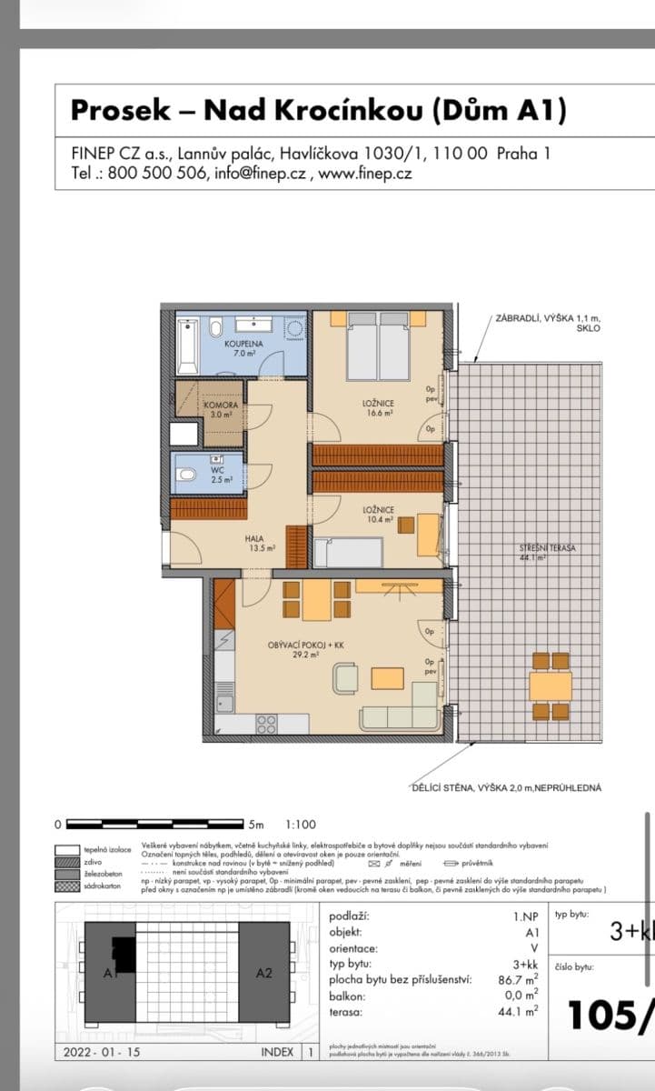Prenájom bytu 3-izbový 86 m², Prosecká, Praha, Praha Prenájom bytu 3-izbový 86 m², Prosecká, Praha, Praha