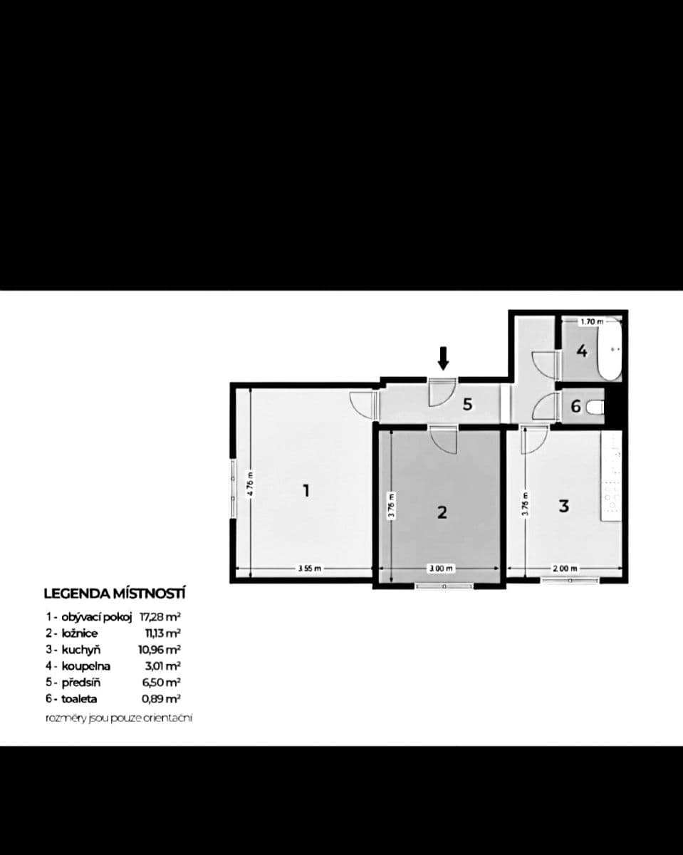 Prenájom bytu 2-izbový 50 m², Krupská, Praha, Praha Prenájom bytu 2-izbový 50 m², Krupská, Praha, Praha