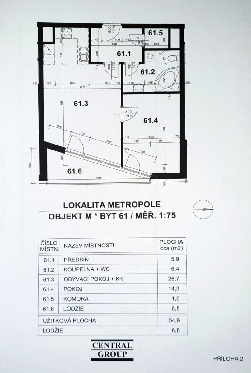 Predaj bytu 2-izbový 55 m², Tulešická, Praha, Praha Predaj bytu 2-izbový 55 m², Tulešická, Praha, Praha