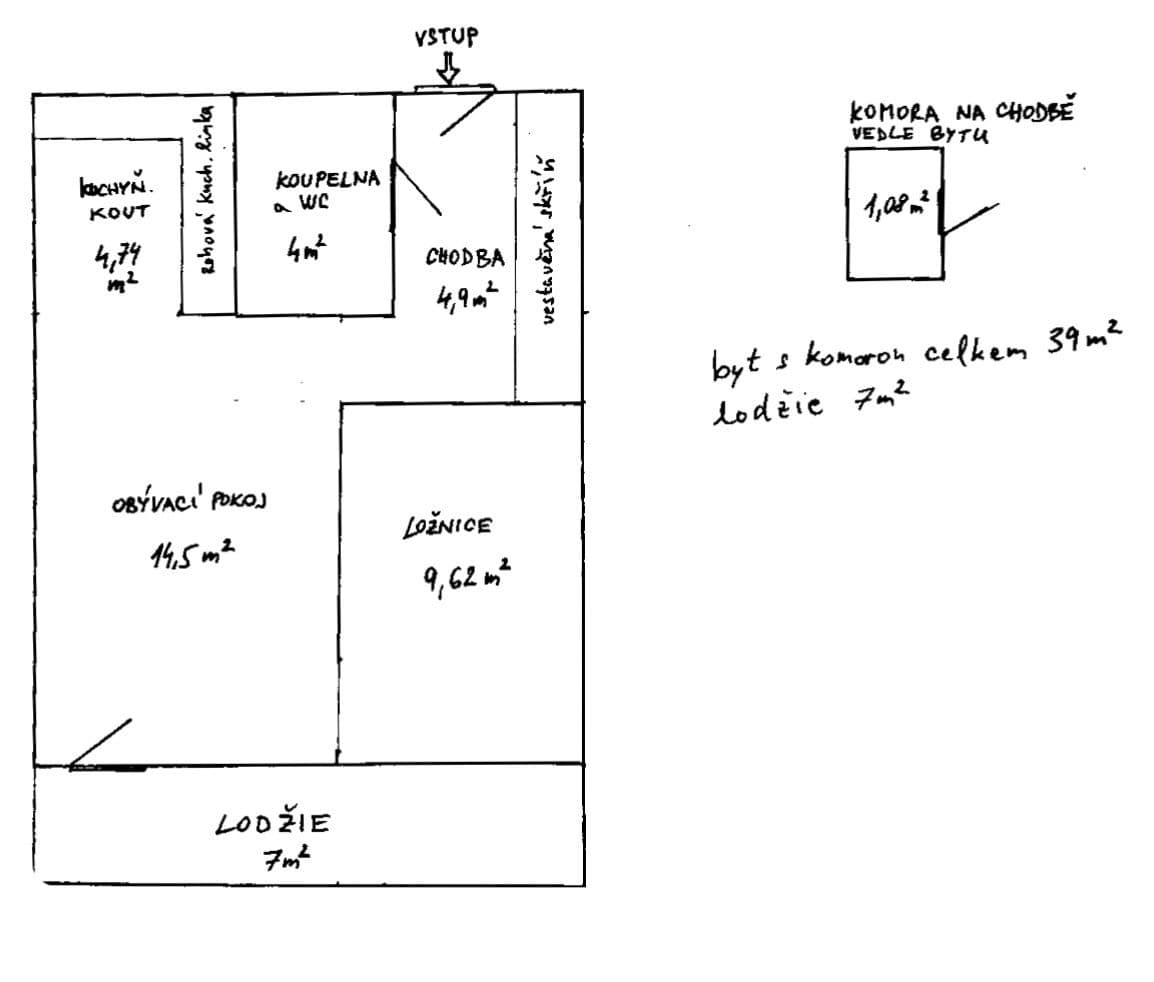 Prenájom bytu 2-izbový 39 m², Mirovická, Praha, Praha Prenájom bytu 2-izbový 39 m², Mirovická, Praha, Praha