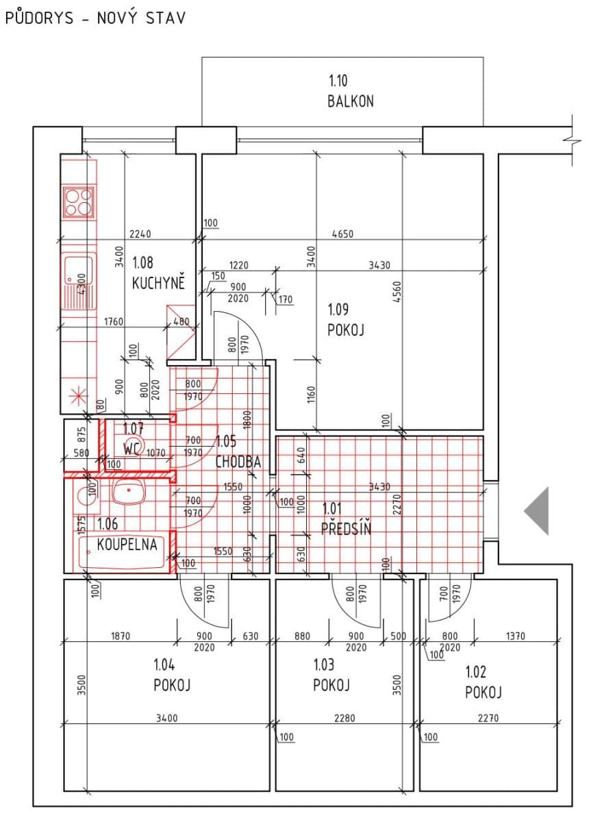 Prenájom bytu 4-izbový 79 m², Bartákova, Brno, Jihomoravský kraj Prenájom bytu 4-izbový 79 m², Bartákova, Brno, Jihomoravský kraj