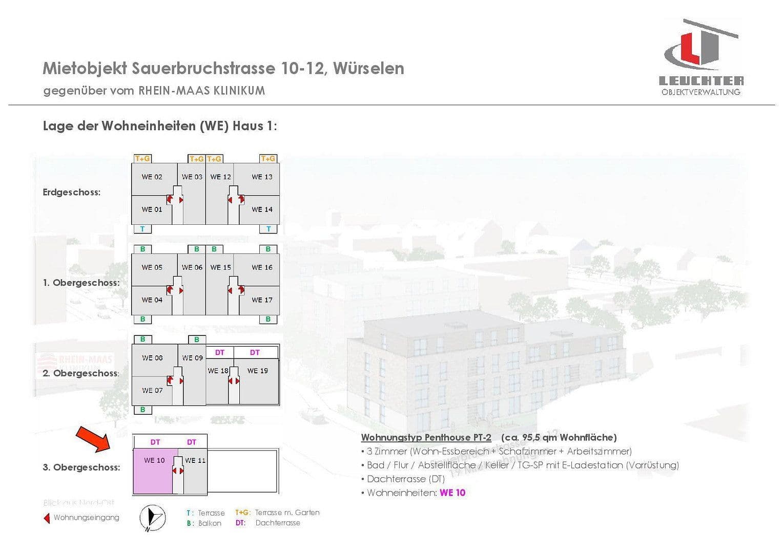Prenájom bytu 3-izbový 96 m², Sauerbruchstraße 10-12, Würselen, Severné Porýnie - Westfálsko Prenájom bytu 3-izbový 96 m², Sauerbruchstraße 10-12, Würselen, Severné Porýnie - Westfálsko
