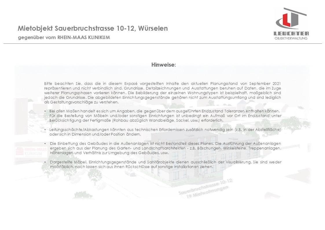 Prenájom bytu 3-izbový 96 m², Sauerbruchstraße 10-12, Würselen, Severné Porýnie - Westfálsko Prenájom bytu 3-izbový 96 m², Sauerbruchstraße 10-12, Würselen, Severné Porýnie - Westfálsko