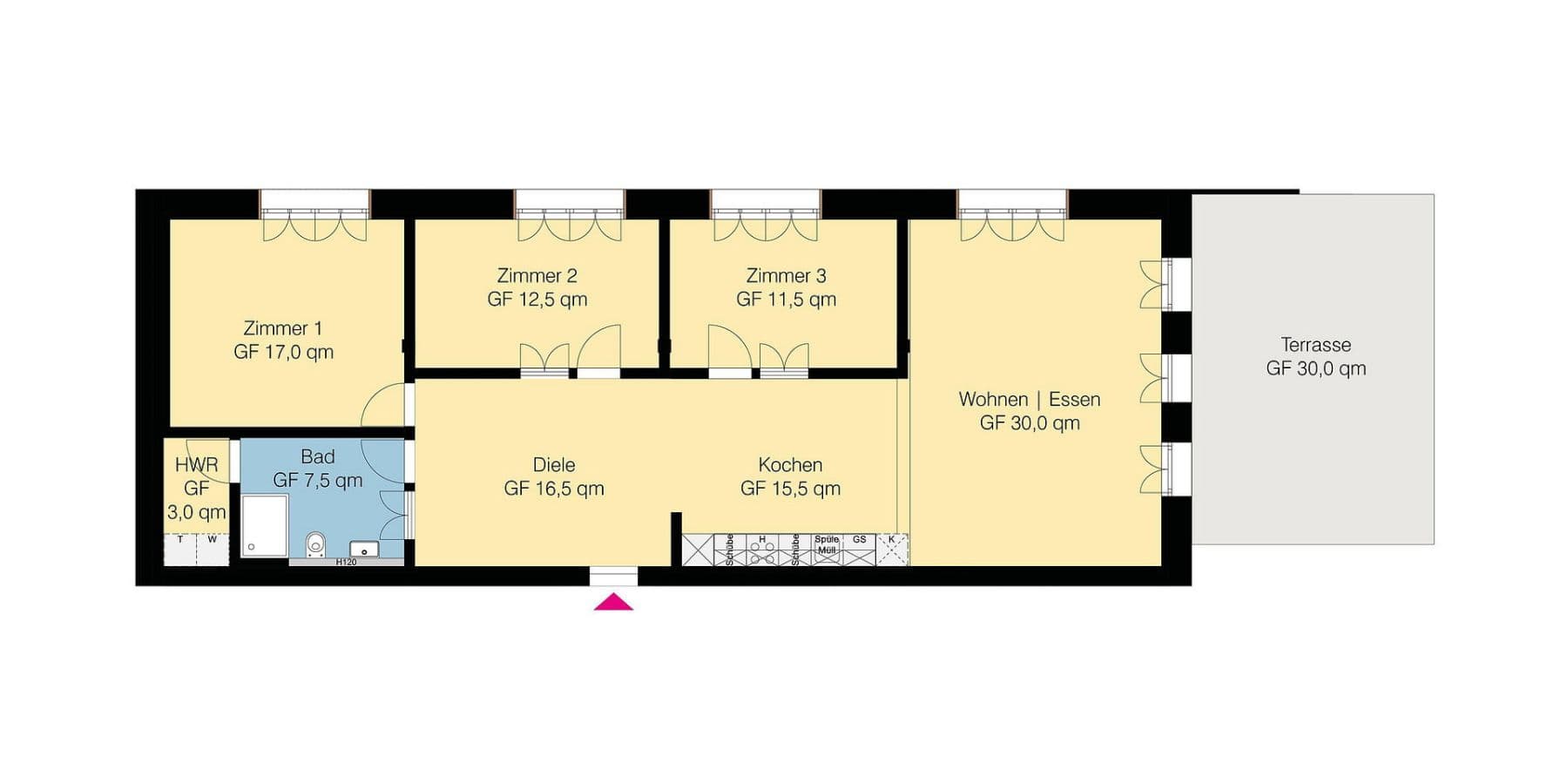 Prenájom bytu 4-izbový 128 m², Am Küsterberg 6A, Wolfsburg, Dolné Sasko Prenájom bytu 4-izbový 128 m², Am Küsterberg 6A, Wolfsburg, Dolné Sasko