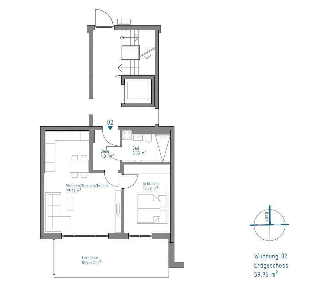 Prenájom bytu 2-izbový 61 m², Augsburg, Bavorsko Prenájom bytu 2-izbový 61 m², Augsburg, Bavorsko