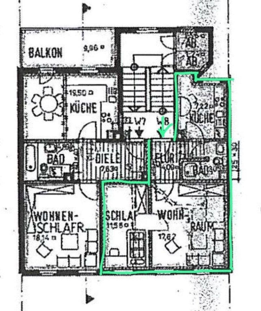 Prenájom bytu 2-izbový 44 m², Georg-Büchner-Straße 29, Gera, Durínsko Prenájom bytu 2-izbový 44 m², Georg-Büchner-Straße 29, Gera, Durínsko