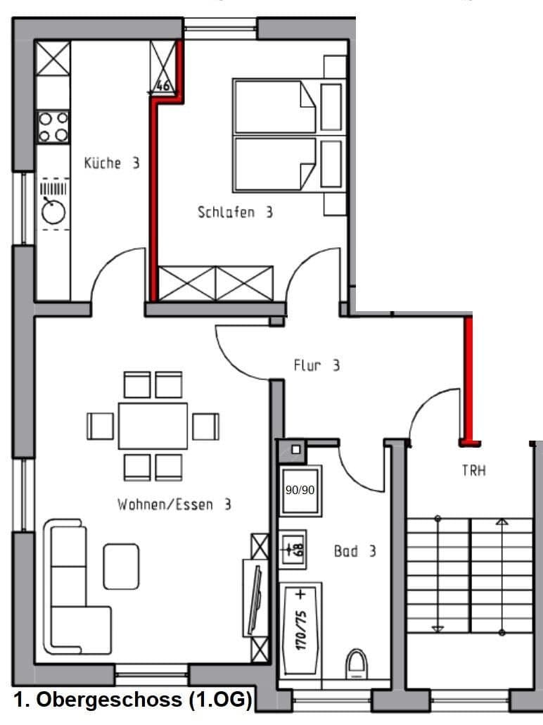 Prenájom bytu 2-izbový 80 m², Bismarckstr. 5, Grünberg, Hesensko Prenájom bytu 2-izbový 80 m², Bismarckstr. 5, Grünberg, Hesensko