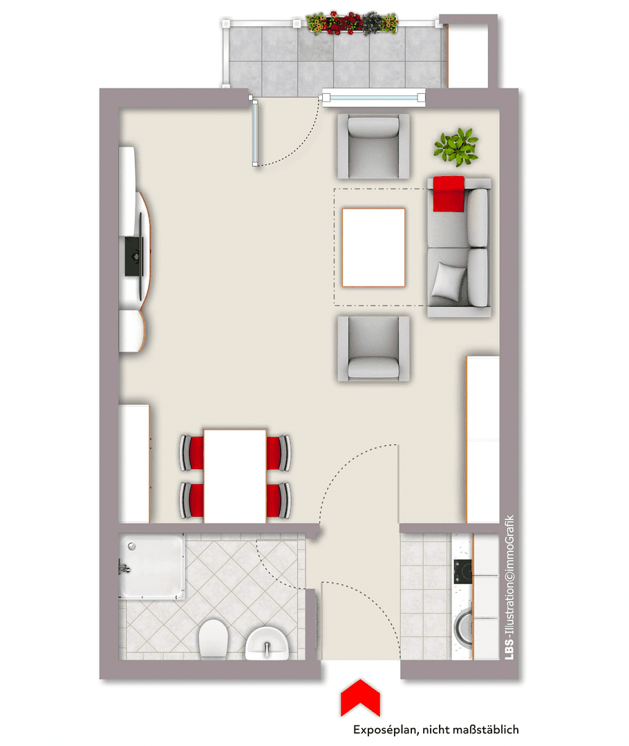 Prenájom bytu 1-izbový 30 m², Haßlinghauser Straße 71, Gevelsberg, Severné Porýnie - Westfálsko Prenájom bytu 1-izbový 30 m², Haßlinghauser Straße 71, Gevelsberg, Severné Porýnie - Westfálsko