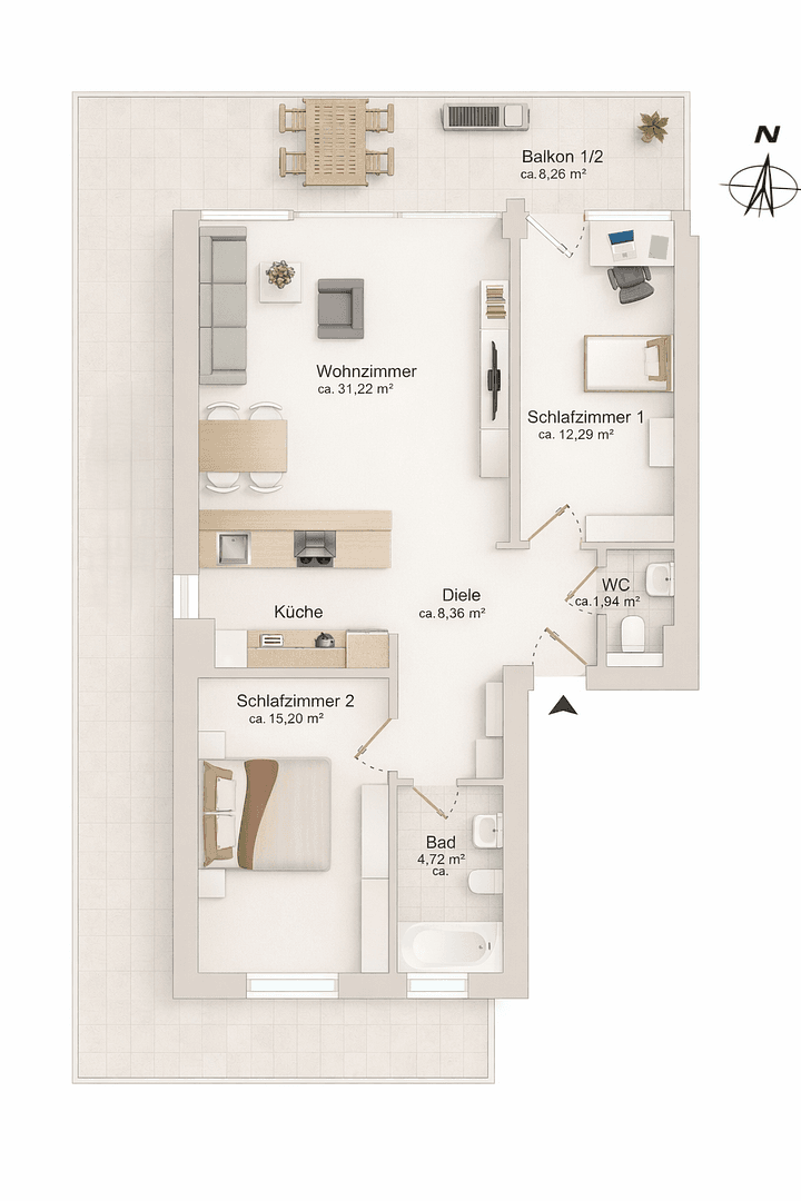 Predaj bytu 3-izbový 81 m², Saseler Chaussee 4a, Hamburg, Hamburg Predaj bytu 3-izbový 81 m², Saseler Chaussee 4a, Hamburg, Hamburg