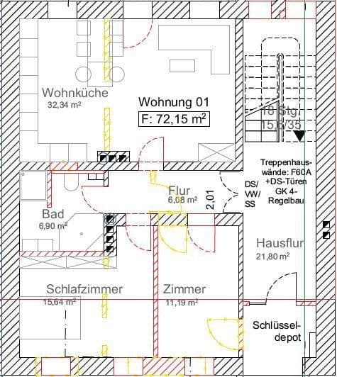 Prenájom bytu 4-izbový 100 m², Oelsnitzer Str. 19, Hof, Bavorsko Prenájom bytu 4-izbový 100 m², Oelsnitzer Str. 19, Hof, Bavorsko