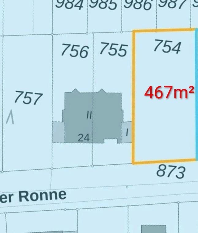 Predaj pozemku 467 m², Auf der Ronne 22, Köln (Meschenich), Severné Porýnie - Westfálsko Predaj pozemku 467 m², Auf der Ronne 22, Köln (Meschenich), Severné Porýnie - Westfálsko