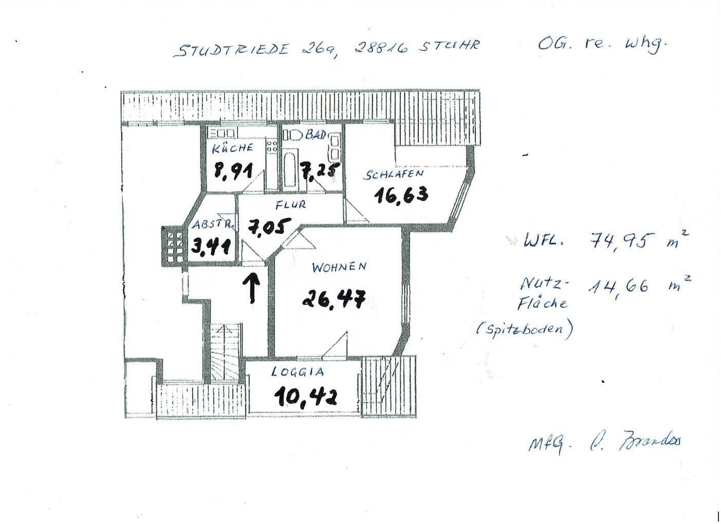 Predaj bytu 2-izbový 75 m², Brinkum, Dolné Sasko Predaj bytu 2-izbový 75 m², Brinkum, Dolné Sasko