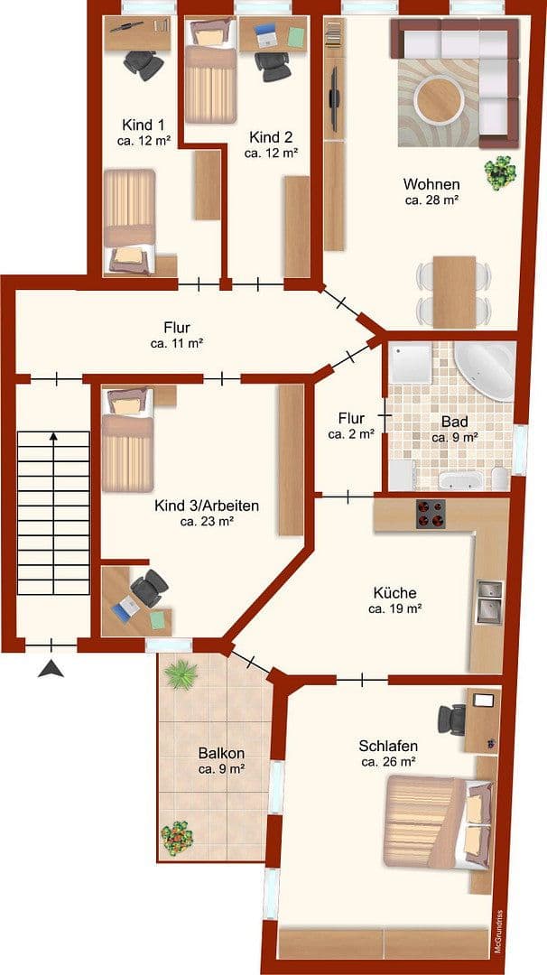 Prenájom bytu 5-izbový 145 m², Krukenbergstr. 1, Halle, Sasko-Anhaltsko Prenájom bytu 5-izbový 145 m², Krukenbergstr. 1, Halle, Sasko-Anhaltsko