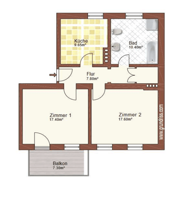 Prenájom bytu 2-izbový 67 m², Flutstr., Brandenburg an der Havel, Brandenbursko Prenájom bytu 2-izbový 67 m², Flutstr., Brandenburg an der Havel, Brandenbursko