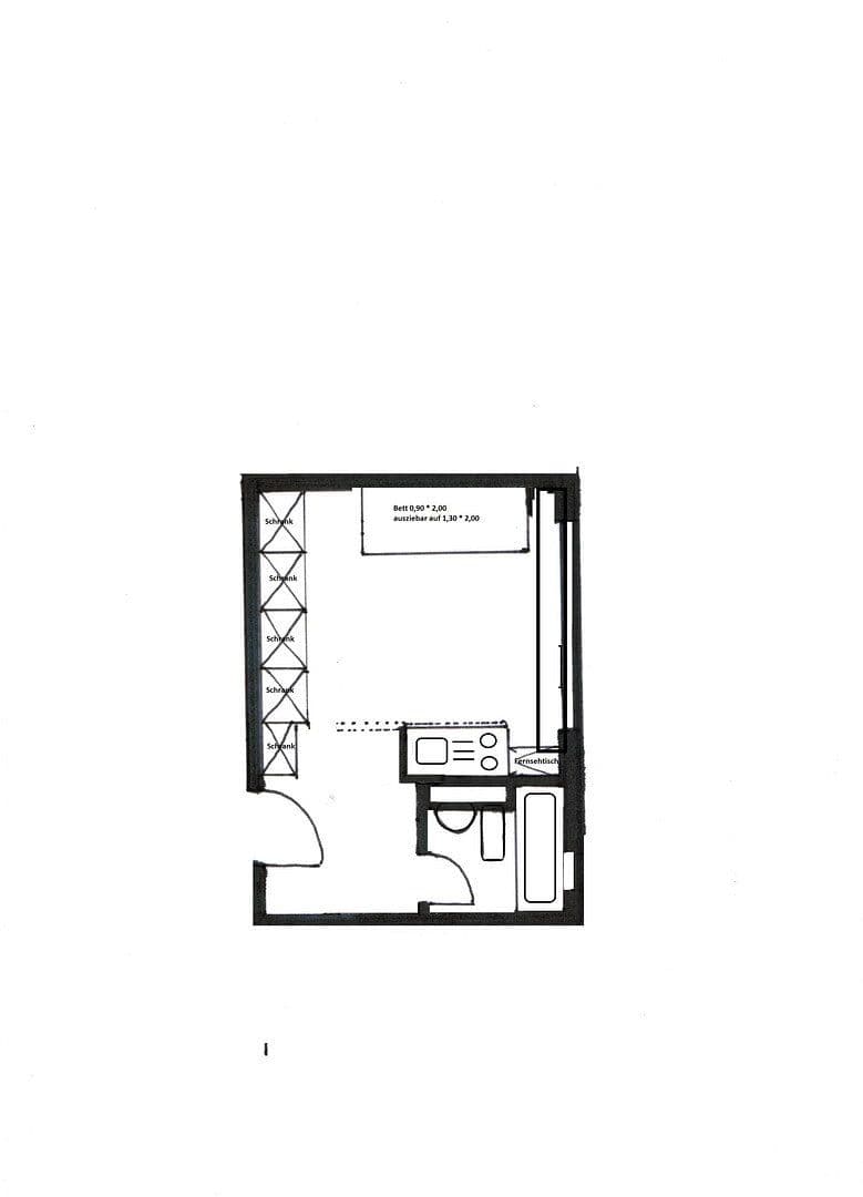 Prenájom bytu 1-izbový 19 m², Kreuzerweg 33, München, Bavorsko Prenájom bytu 1-izbový 19 m², Kreuzerweg 33, München, Bavorsko