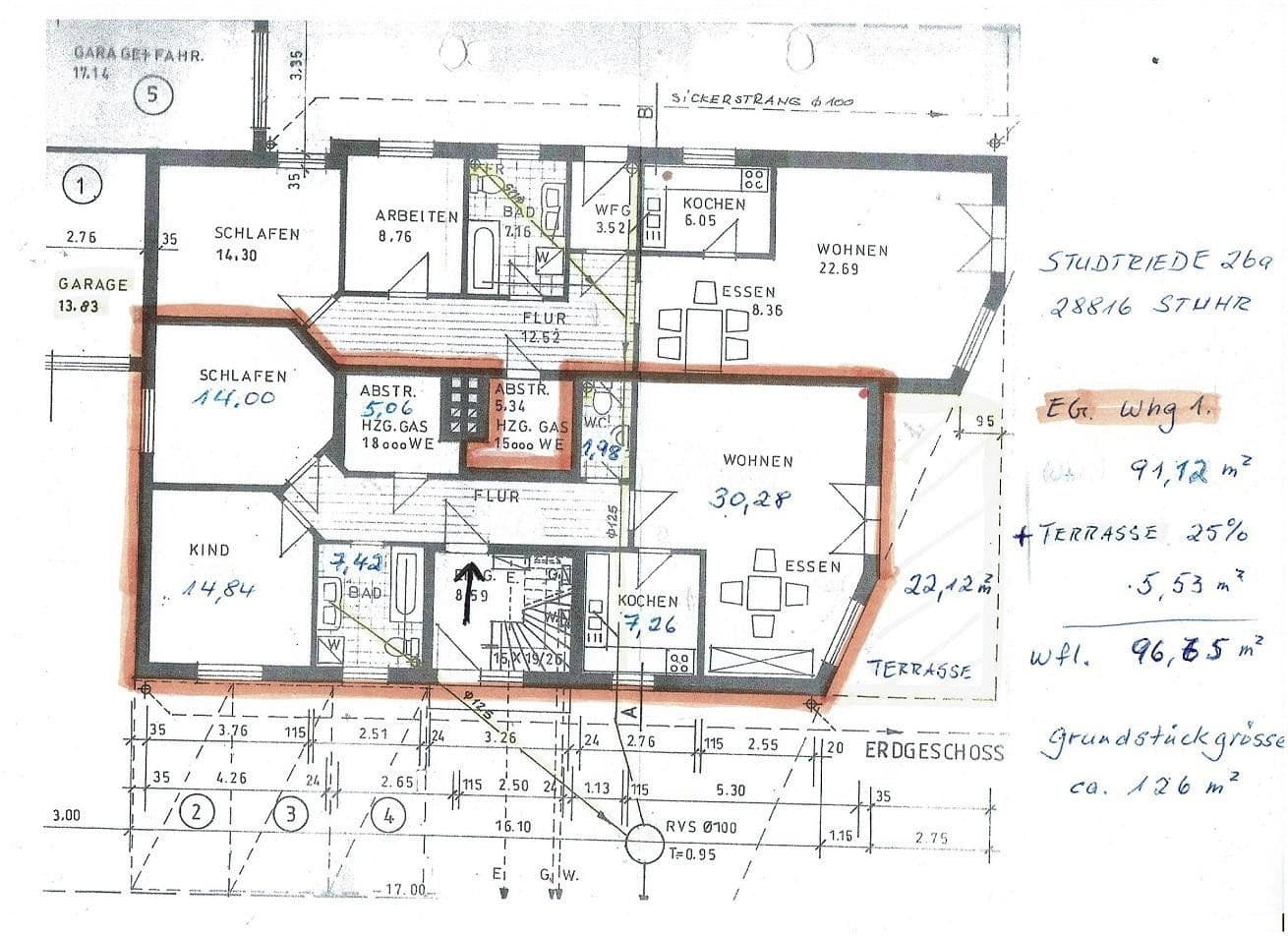 Predaj bytu 3-izbový 97 m², Studtriede 26a, Stuhr, Dolné Sasko Predaj bytu 3-izbový 97 m², Studtriede 26a, Stuhr, Dolné Sasko