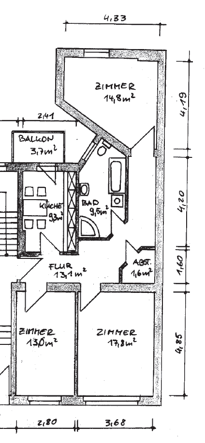 Prenájom bytu 3-izbový 83 m², Magdeburg, Sasko-Anhaltsko Prenájom bytu 3-izbový 83 m², Magdeburg, Sasko-Anhaltsko