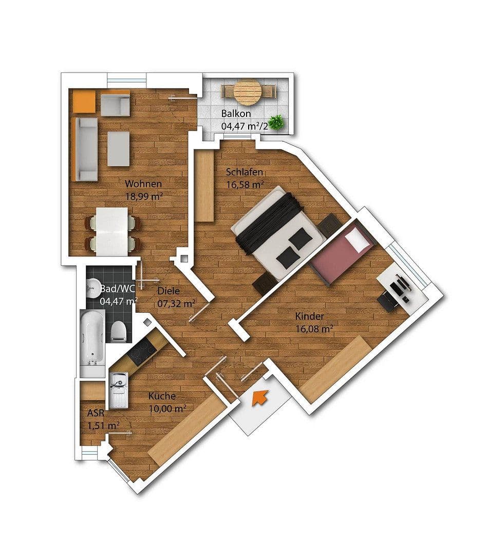 Prenájom bytu 3-izbový 78 m², Nöthnitzer Straße 36, Dresden, Sasko Prenájom bytu 3-izbový 78 m², Nöthnitzer Straße 36, Dresden, Sasko