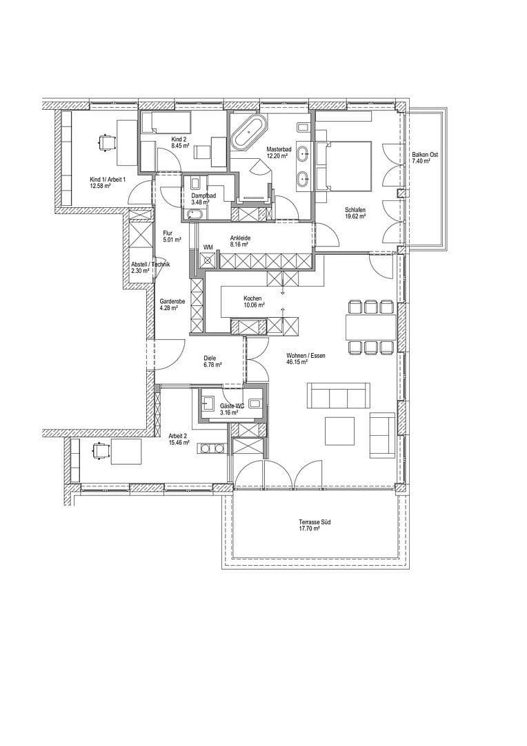 Prenájom bytu 4-izbový 171 m², München, Bavorsko Prenájom bytu 4-izbový 171 m², München, Bavorsko
