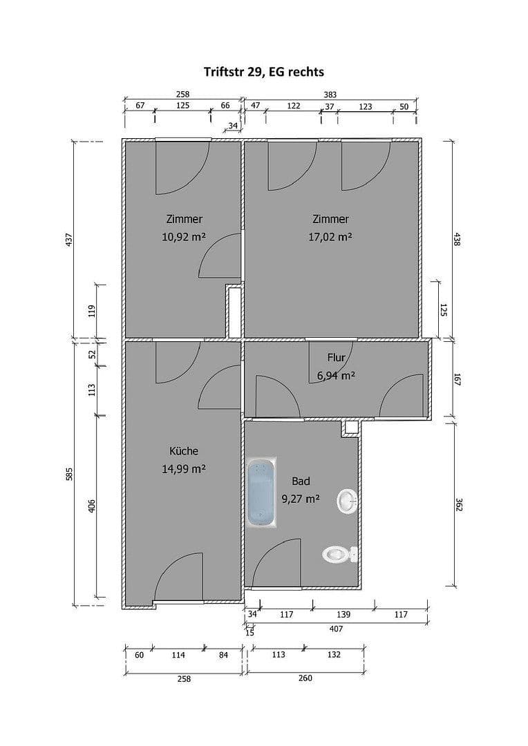 Prenájom bytu 2-izbový 60 m², Triftstr. 29, Halle, Sasko-Anhaltsko Prenájom bytu 2-izbový 60 m², Triftstr. 29, Halle, Sasko-Anhaltsko