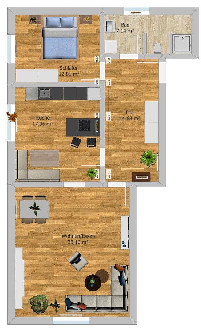 Prenájom bytu 2-izbový 86 m², Obertaufkirchen, Bavorsko Prenájom bytu 2-izbový 86 m², Obertaufkirchen, Bavorsko