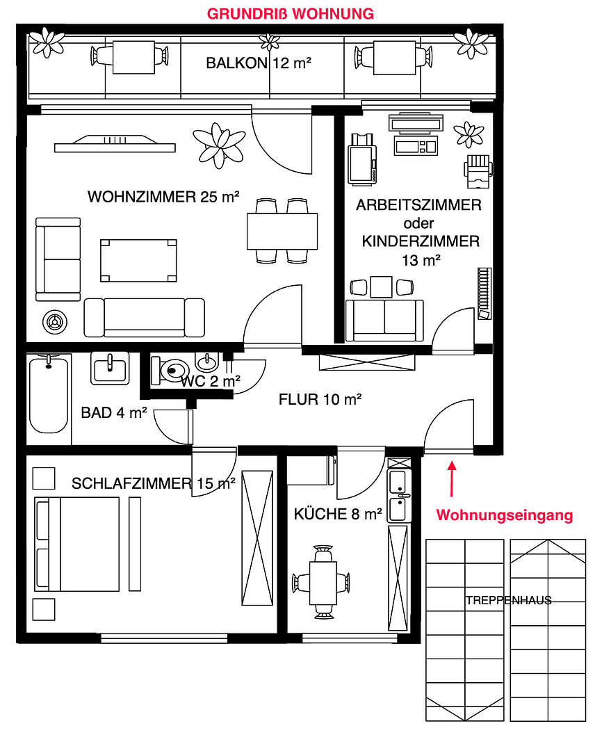 Prenájom bytu 3-izbový 83 m², Tostedt, Dolné Sasko Prenájom bytu 3-izbový 83 m², Tostedt, Dolné Sasko