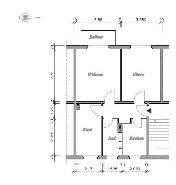 Prenájom bytu 3-izbový 59 m², Templiner Straße, Angermünde, Brandenbursko Prenájom bytu 3-izbový 59 m², Templiner Straße, Angermünde, Brandenbursko