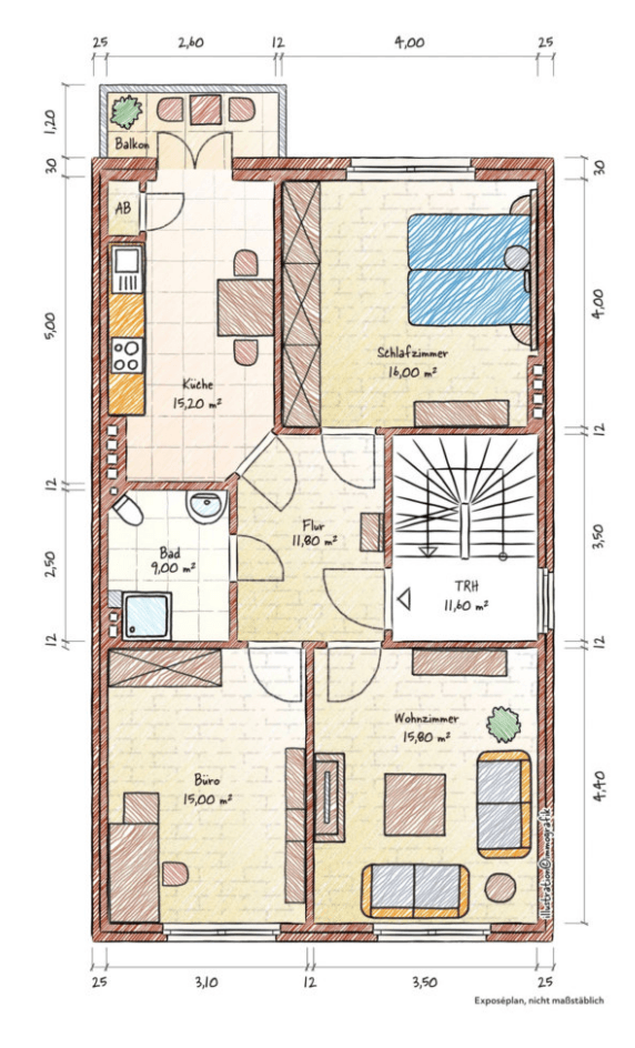 Prenájom bytu 3-izbový 71 m², Würzburger Straße 96, Bremen, Brémy Prenájom bytu 3-izbový 71 m², Würzburger Straße 96, Bremen, Brémy