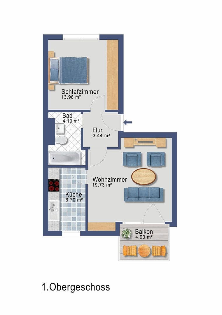 Predaj bytu 2-izbový 51 m², Weinböhla, Sasko Predaj bytu 2-izbový 51 m², Weinböhla, Sasko