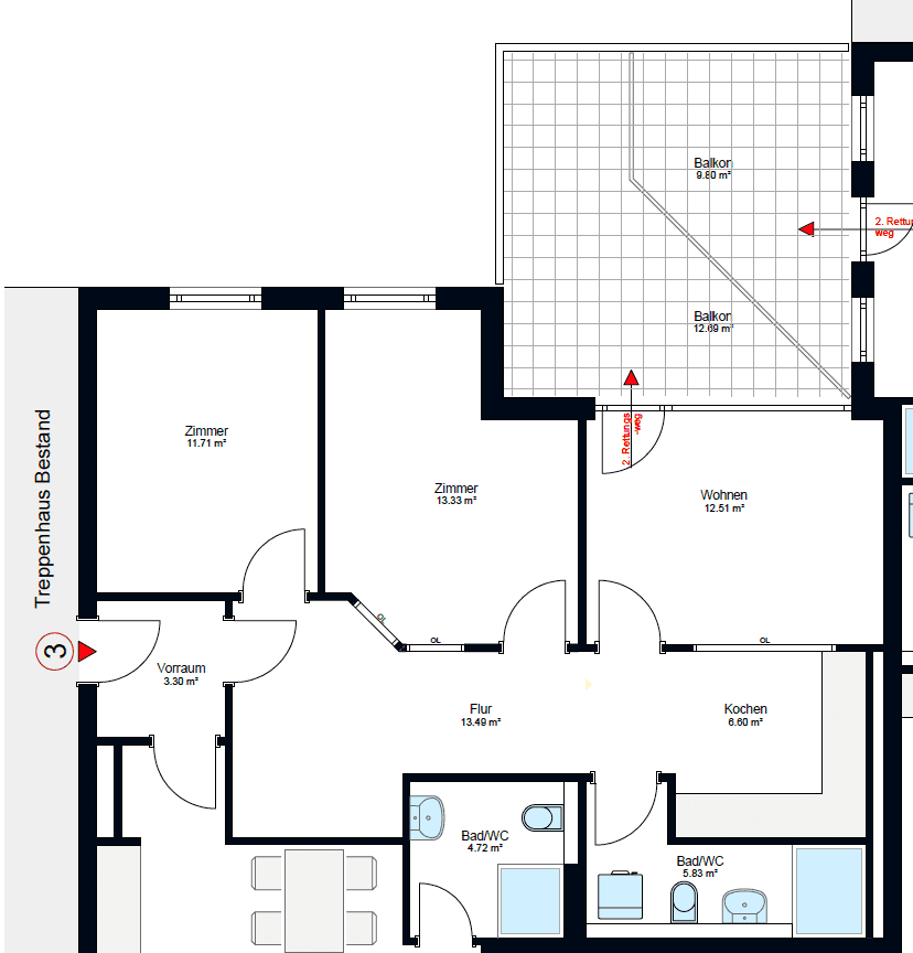 Prenájom bytu 4-izbový 80 m², Molktestraße 56, Heilbronn, Bádensko-Wurttembersko Prenájom bytu 4-izbový 80 m², Molktestraße 56, Heilbronn, Bádensko-Wurttembersko