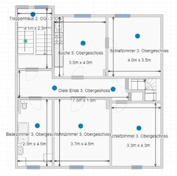 Prenájom bytu 3-izbový 83 m², Dürener Straße 17, Dortmund, Severné Porýnie - Westfálsko Prenájom bytu 3-izbový 83 m², Dürener Straße 17, Dortmund, Severné Porýnie - Westfálsko