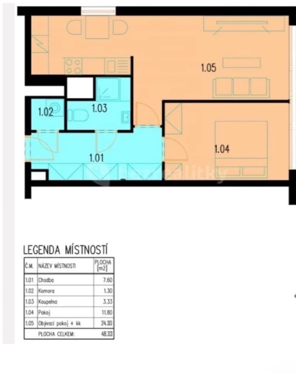 Prenájom bytu 2-izbový 49 m², Smotlachova, Praha, Praha Prenájom bytu 2-izbový 49 m², Smotlachova, Praha, Praha