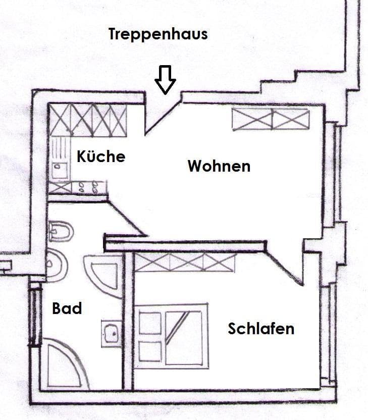 Prenájom bytu 2-izbový 38 m², Bennewitz, Sasko Prenájom bytu 2-izbový 38 m², Bennewitz, Sasko