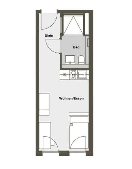 Prenájom bytu 1-izbový 24 m², Rudower Chaussee 32, Berlin, Berlín Prenájom bytu 1-izbový 24 m², Rudower Chaussee 32, Berlin, Berlín