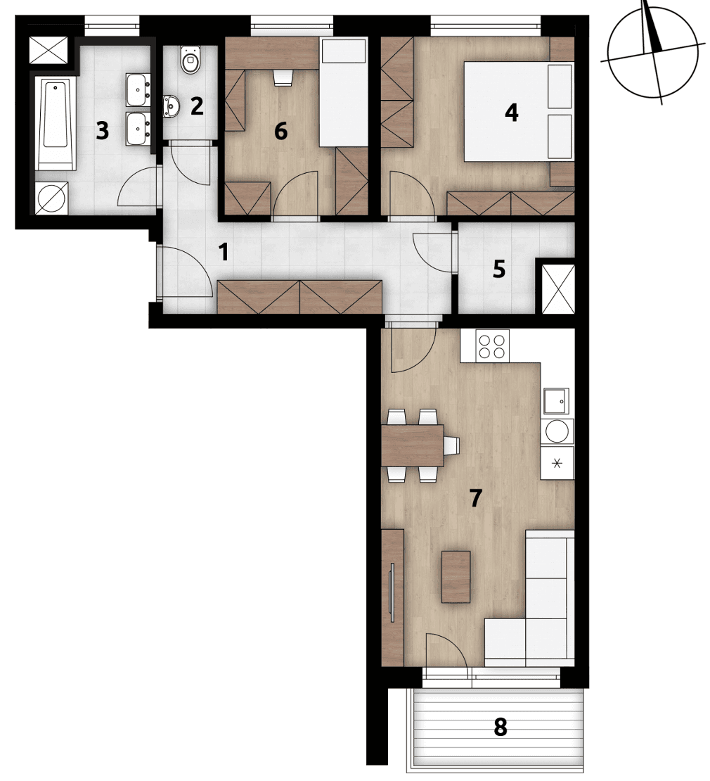 Prenájom bytu 3-izbový 67 m², Arnošta Staňka, Praha, Praha Prenájom bytu 3-izbový 67 m², Arnošta Staňka, Praha, Praha