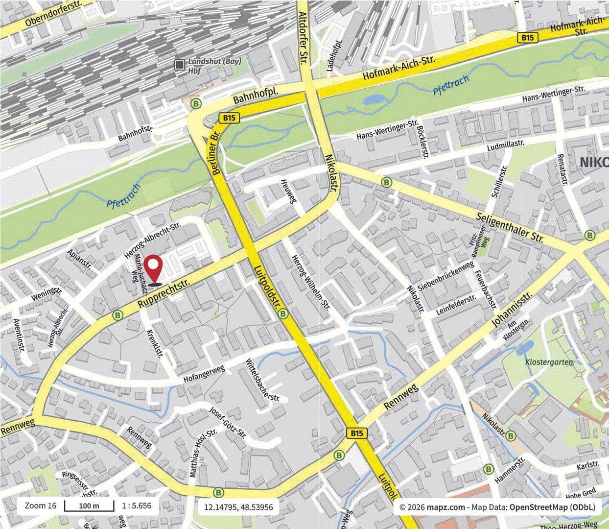 Predaj bytu 3-izbový 81 m², Rupprechtstraße 26, Landshut, Bavorsko Predaj bytu 3-izbový 81 m², Rupprechtstraße 26, Landshut, Bavorsko