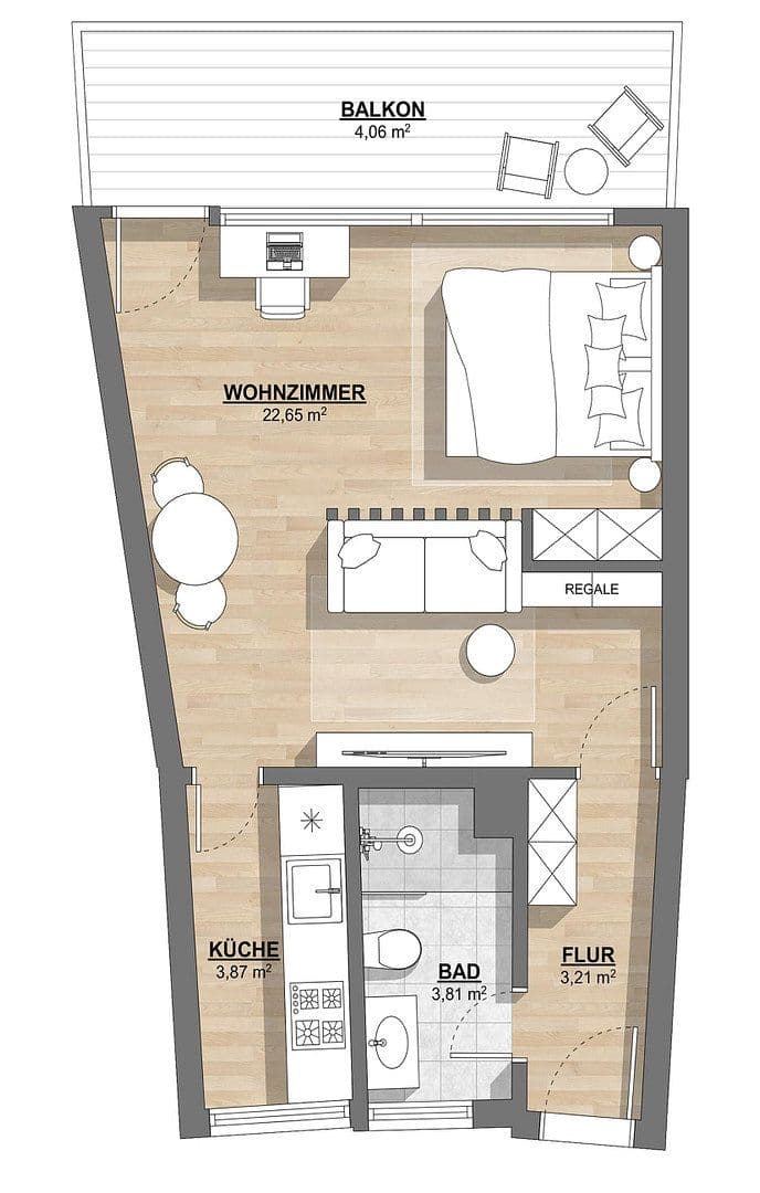 Predaj bytu 1-izbový 38 m², Dechsendorfer Straße 2, Erlangen, Bavorsko Predaj bytu 1-izbový 38 m², Dechsendorfer Straße 2, Erlangen, Bavorsko