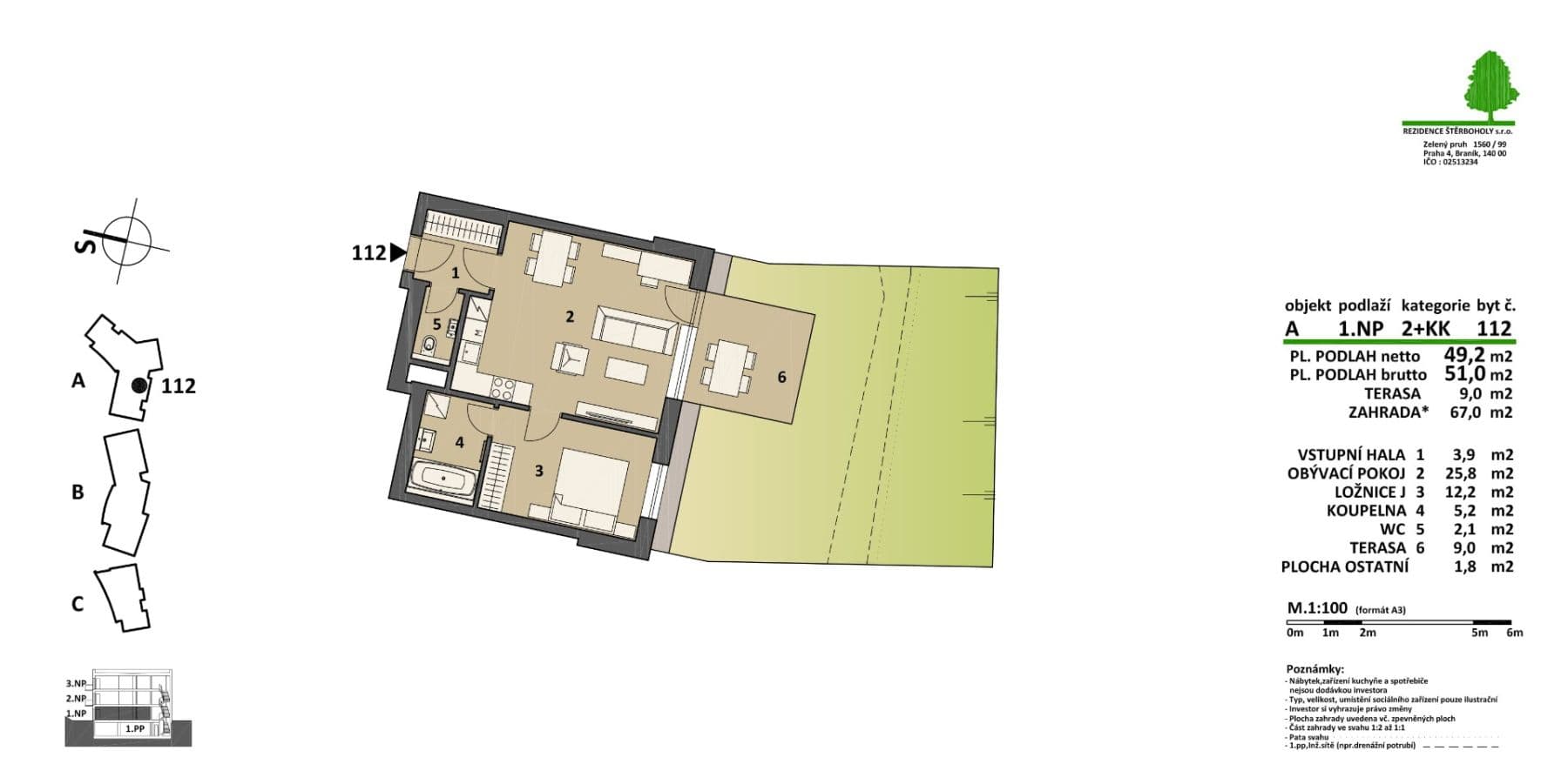 Prenájom bytu 2-izbový 51 m², Pod Areálem, Praha, Praha Prenájom bytu 2-izbový 51 m², Pod Areálem, Praha, Praha