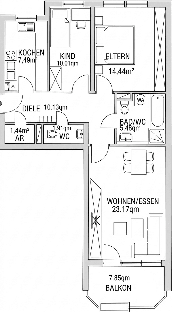 Predaj bytu 3-izbový 74 m², Am Färberhof, 3, Erlangen, Bavorsko Predaj bytu 3-izbový 74 m², Am Färberhof, 3, Erlangen, Bavorsko