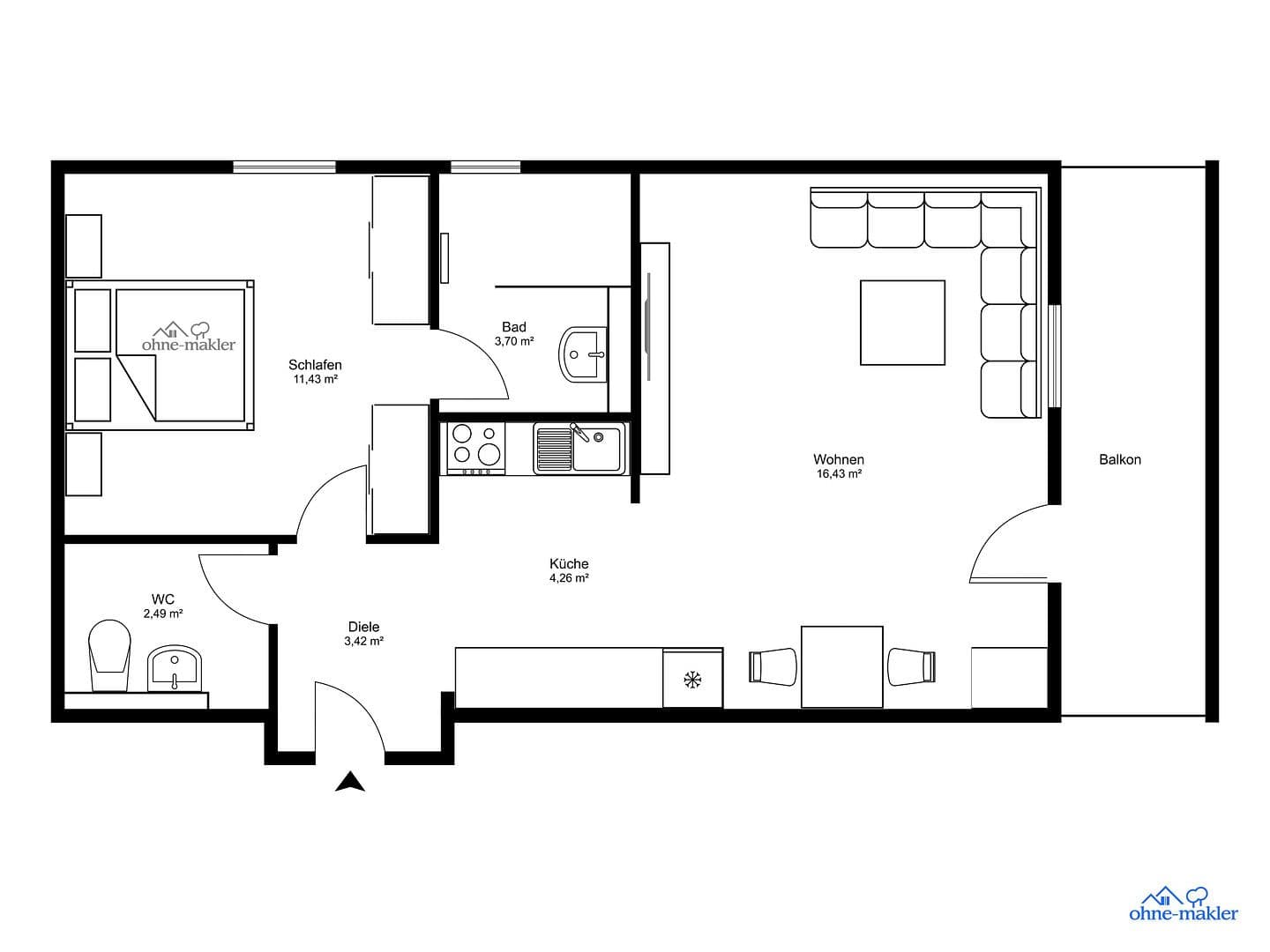 Predaj bytu 2-izbový 43 m², Kirchham, Bavorsko Predaj bytu 2-izbový 43 m², Kirchham, Bavorsko