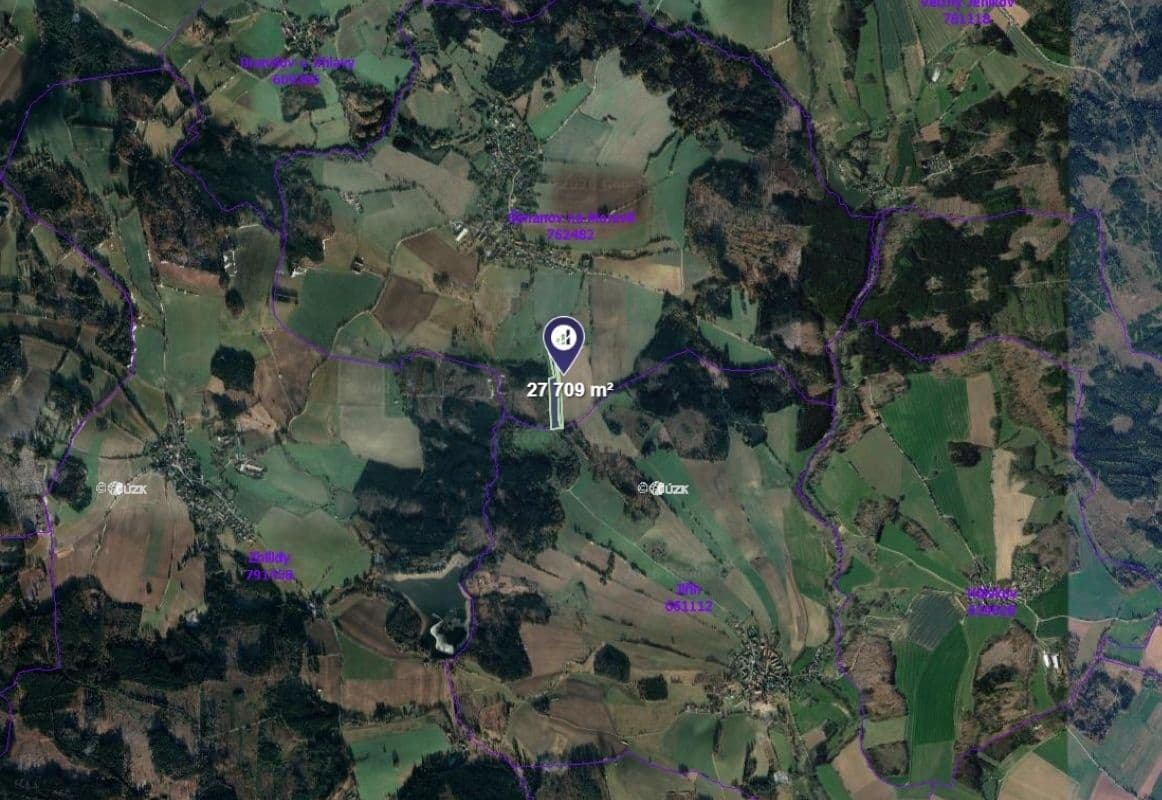 Predaj pozemku 27.709 m², Šimanov, Kraj Vysočina Predaj pozemku 27.709 m², Šimanov, Kraj Vysočina