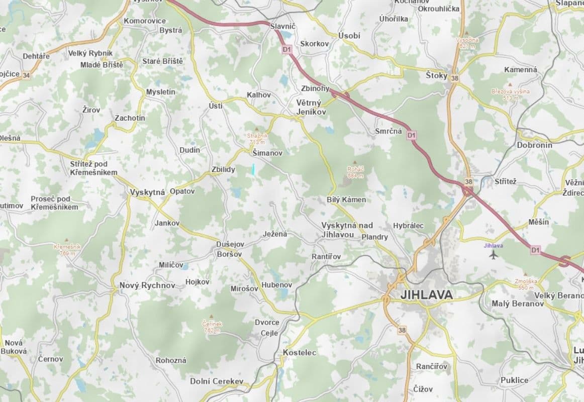 Predaj pozemku 27.709 m², Šimanov, Kraj Vysočina Predaj pozemku 27.709 m², Šimanov, Kraj Vysočina