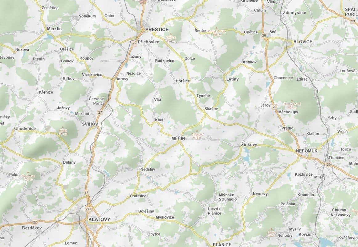 Predaj pozemku 8.744 m², Kbel, Plzeňský kraj Predaj pozemku 8.744 m², Kbel, Plzeňský kraj
